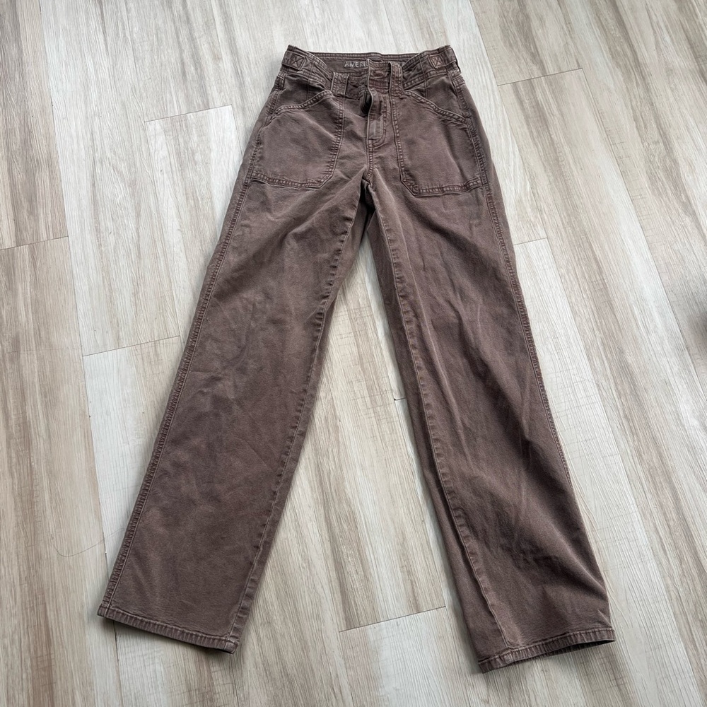 American Eagle Outfitters Women's Chocolate Straight Leg Jeans